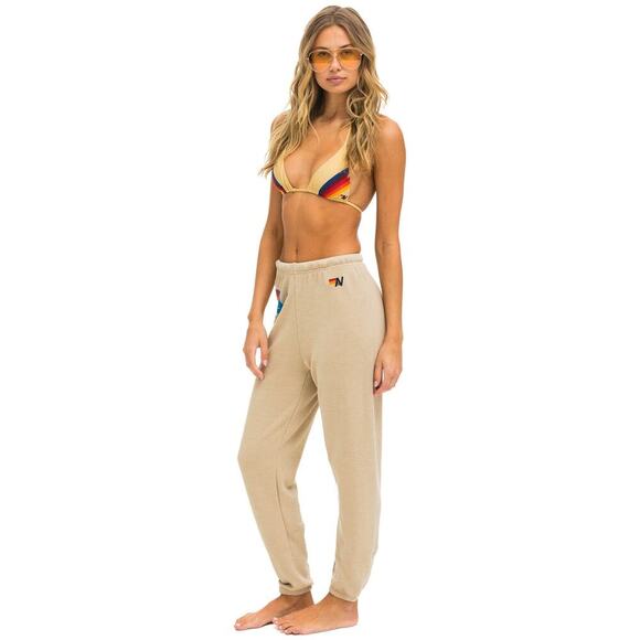 Aviator Nation Logo Stitch Sweatpants/Joggers Sand Size S Beige Tri-Blend - Picture 5 of 15